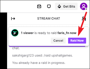 How to raid someone on Twitch?